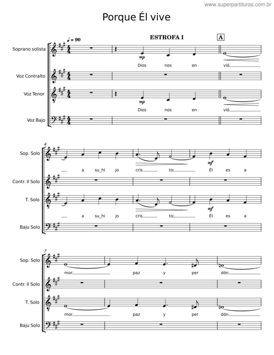 Partitura da música Porque Él Vive v.2