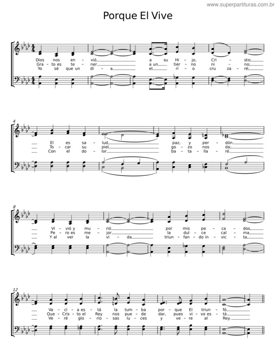 Partitura da música Porque El Vive v.3