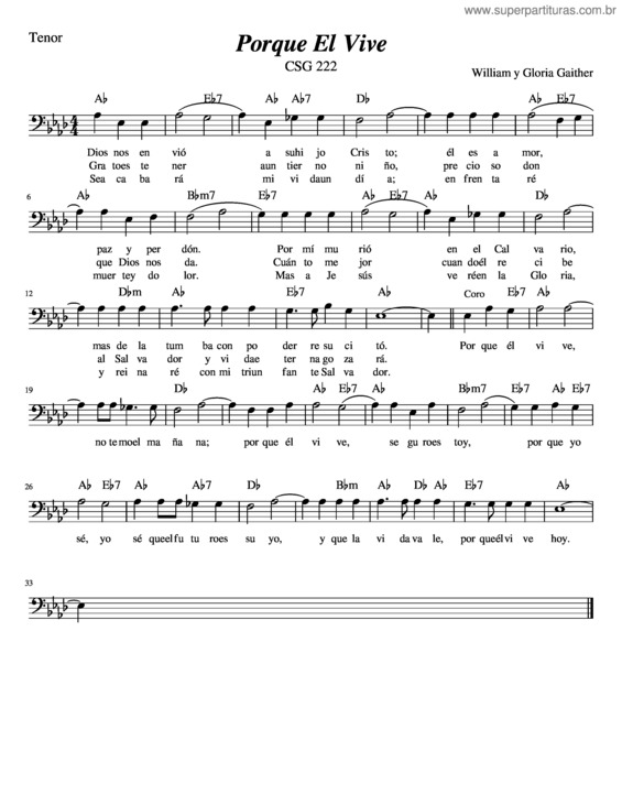 Partitura da música Porque El Vive