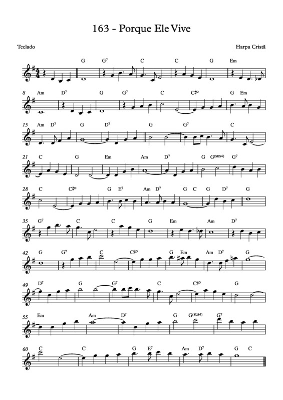 Partitura da música Porque Ele Vive (163) v.6