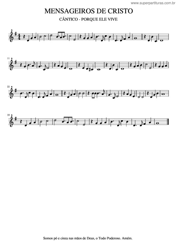 Partitura da música Porque Ele Vive v.13