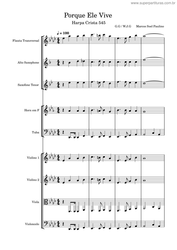Partitura da música Porque Ele Vive v.18