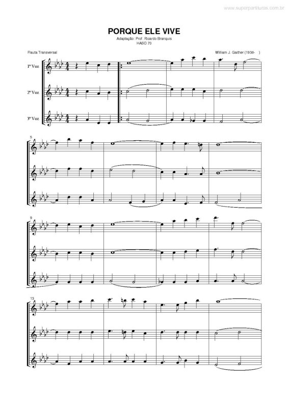 Partitura da música Porque Ele Vive v.2