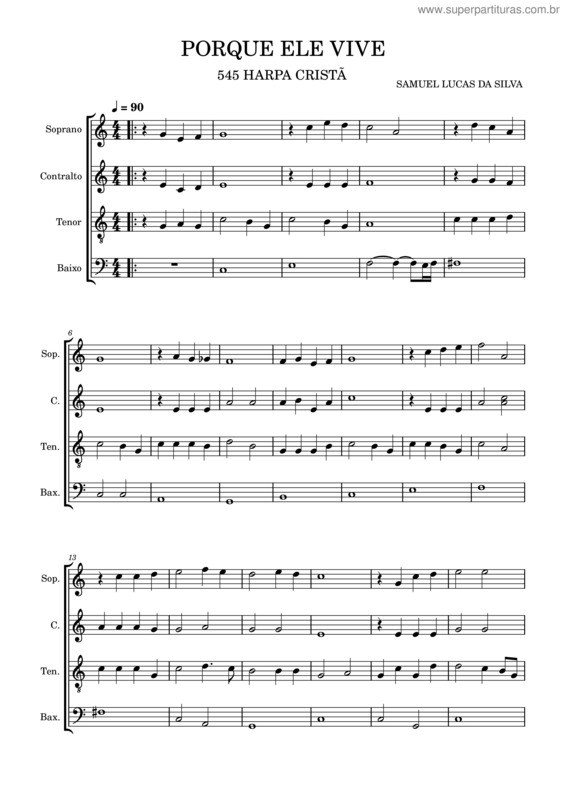 Partitura da música Porque Ele Vive v.21