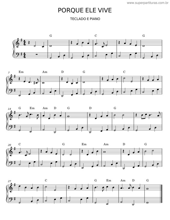 Partitura da música Porque Ele Vive v.26