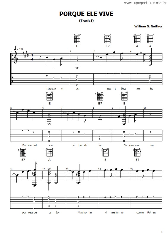 Partitura da música Porque Ele Vive v.3
