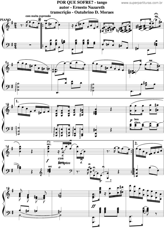 Partitura da música Porque Sofre?