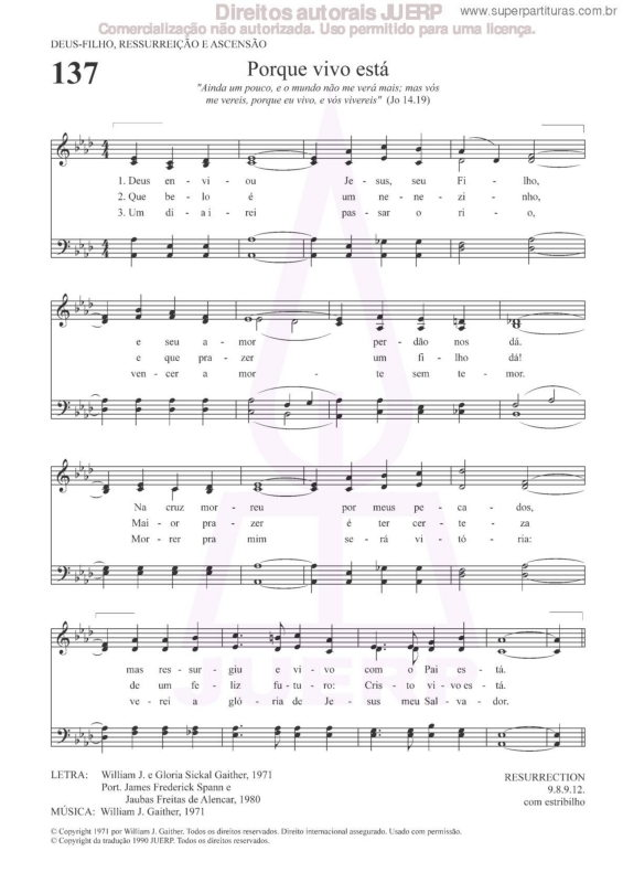 Partitura da música Porque Vivo Está - 137 HCC v.2