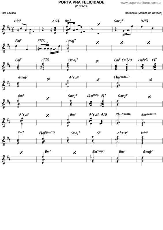 Partitura da música Porta Pra Felicidade