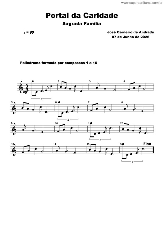 Partitura da música Portal Da Caridade