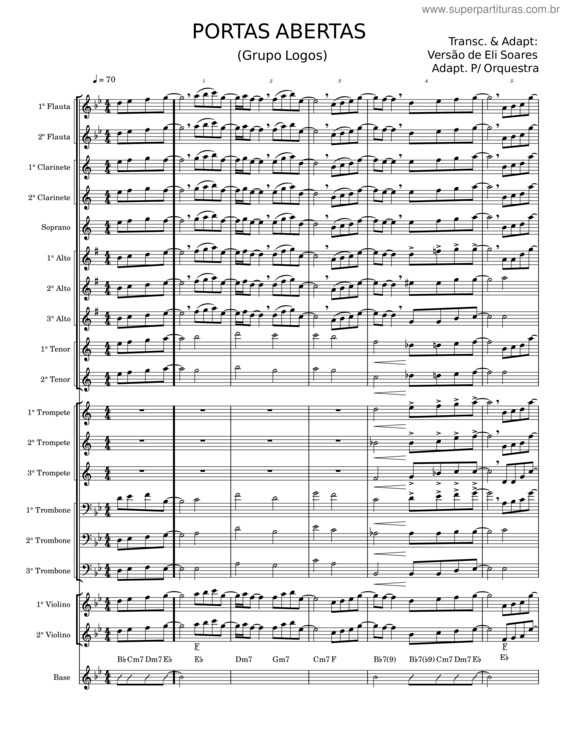 Partitura da música Portas Abertas v.4