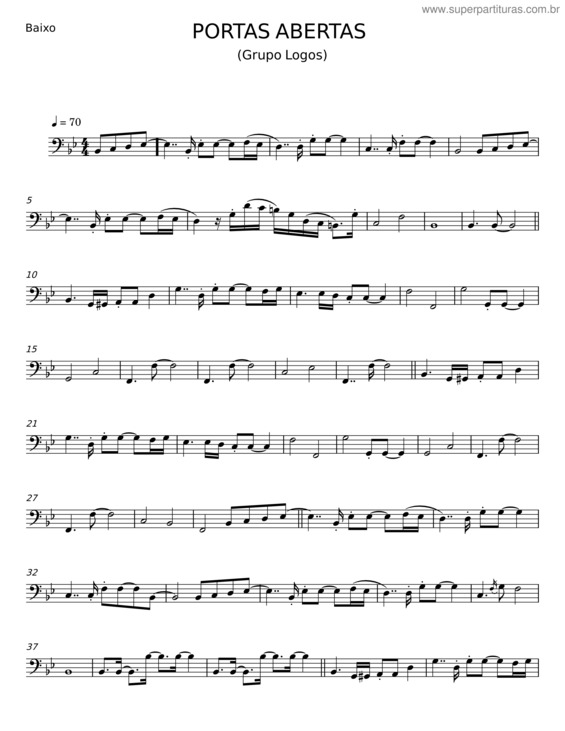 Partitura da música Portas Abertas v.6
