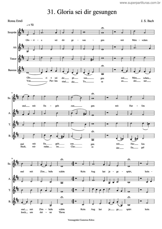 Partitura da música Porti Gloria Sei Dir Gesungen