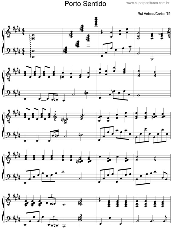 Partitura da música Porto Sentido