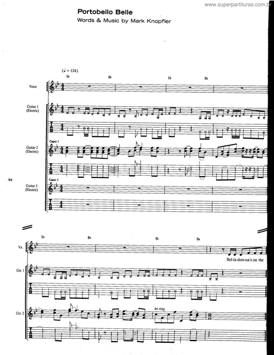 Partitura da música Portobello Belle