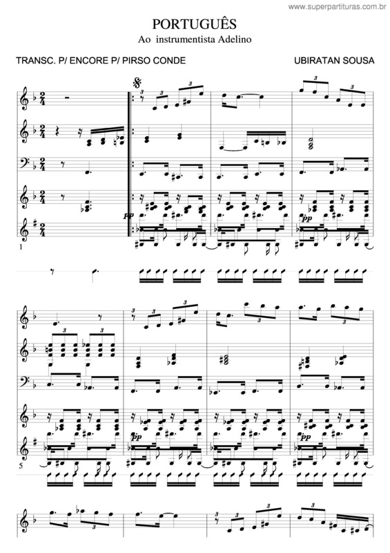 Partitura da música Português v.2