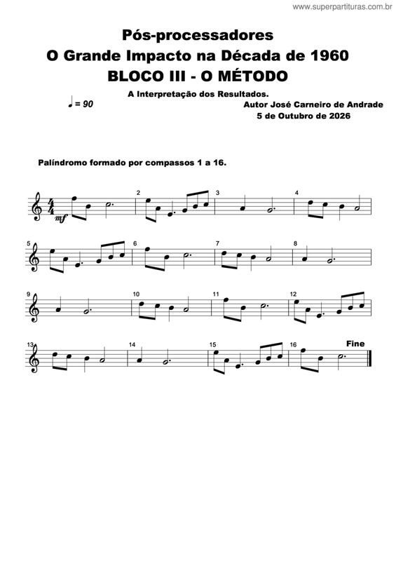 Partitura da música Pós-Processadores