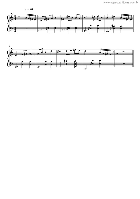 Partitura da música Possivel Minueto