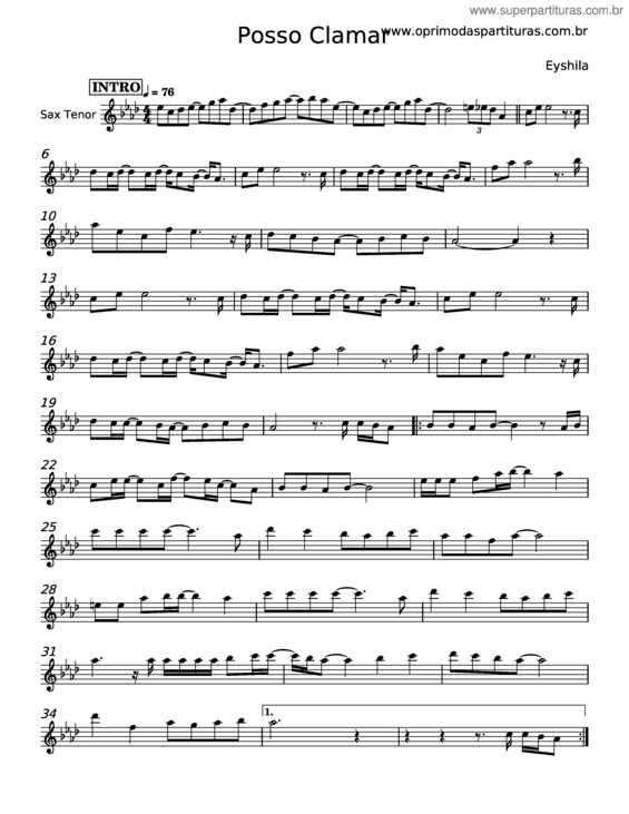 Partitura da música Posso Clamar – Eyshila v.2