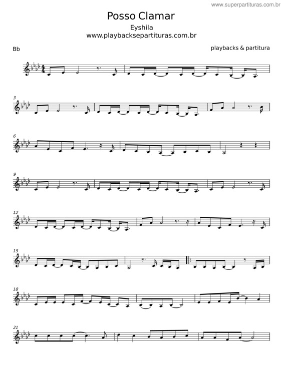Partitura da música Posso Clamar – Eyshila v.3