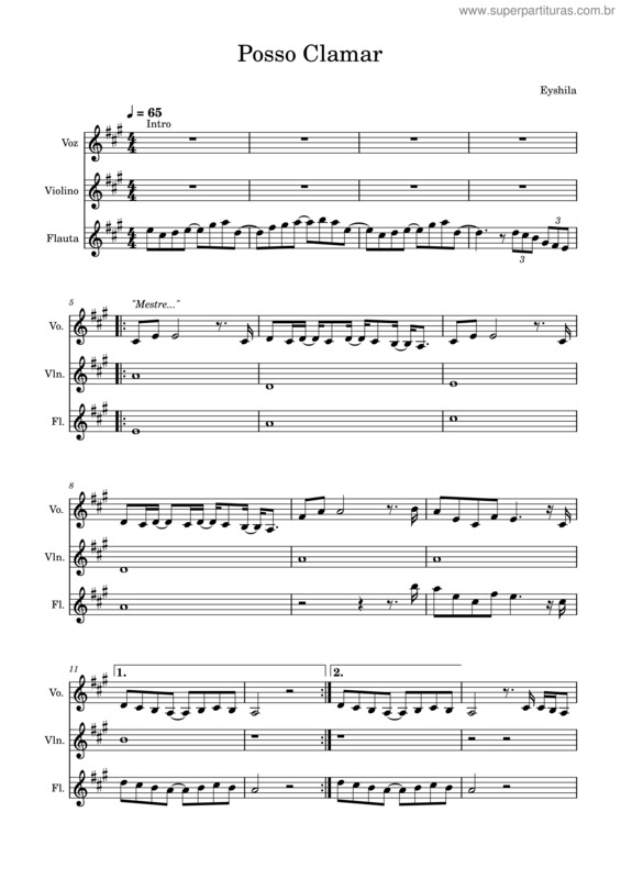 Partitura da música Posso Clamar – Eyshila v.6
