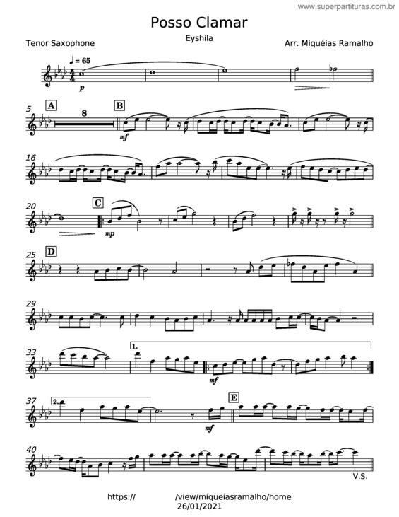 Partitura da música Posso Clamar – Eyshila