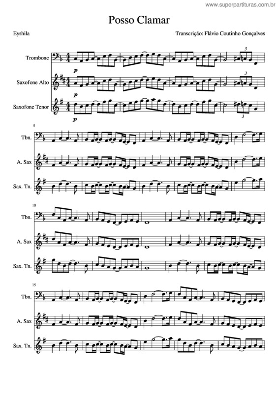 Partitura da música Posso Clamar – Solo