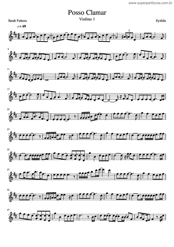 Partitura da música Posso Clamar v.2