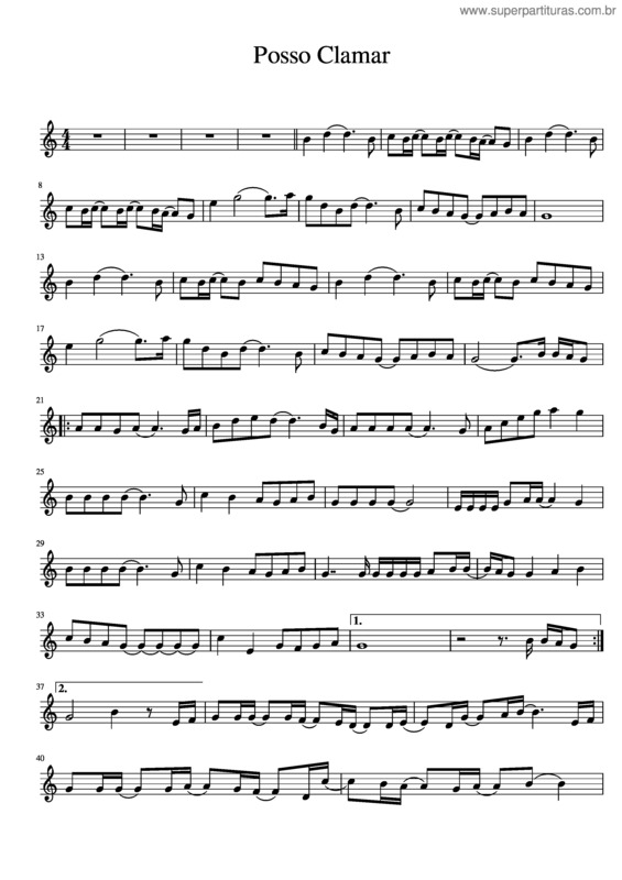 Partitura da música Posso Clamar v.4