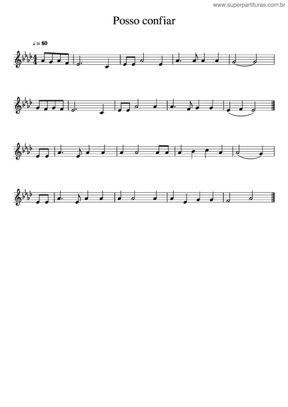 Partitura da música Posso Confiar – 1O Contralto