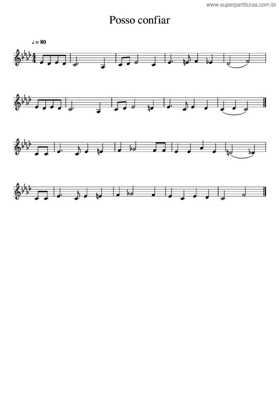 Partitura da música Posso Confiar – 2O Contralto – Corrigido