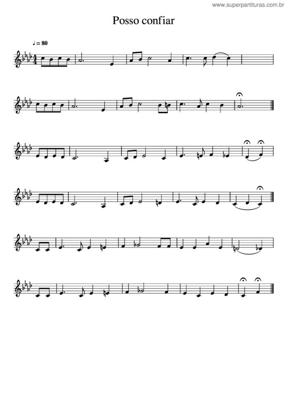 Partitura da música Posso Confiar – Contralto