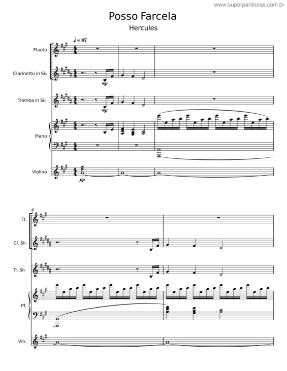 Partitura da música Posso Farcela