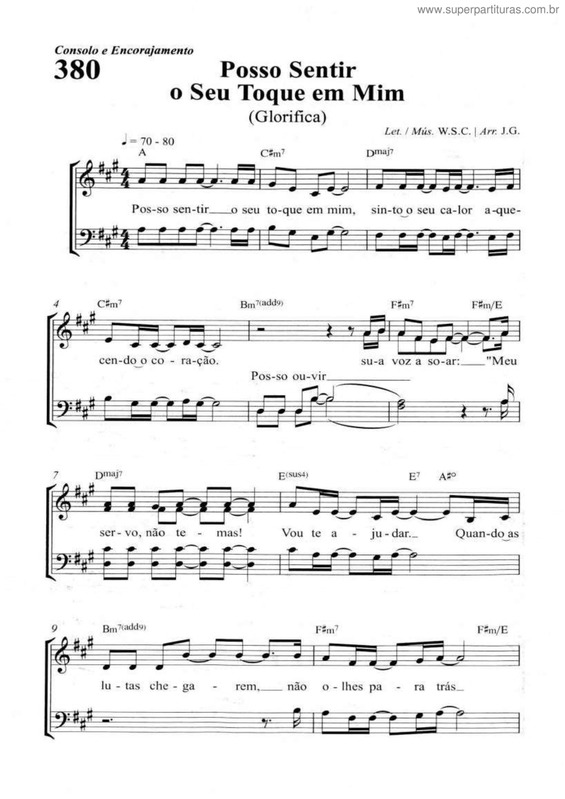 Partitura da música Posso Sentir O Seu Toque Em Mim