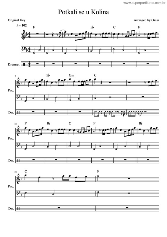 Partitura da música Potkali Se Ukolina F Maj