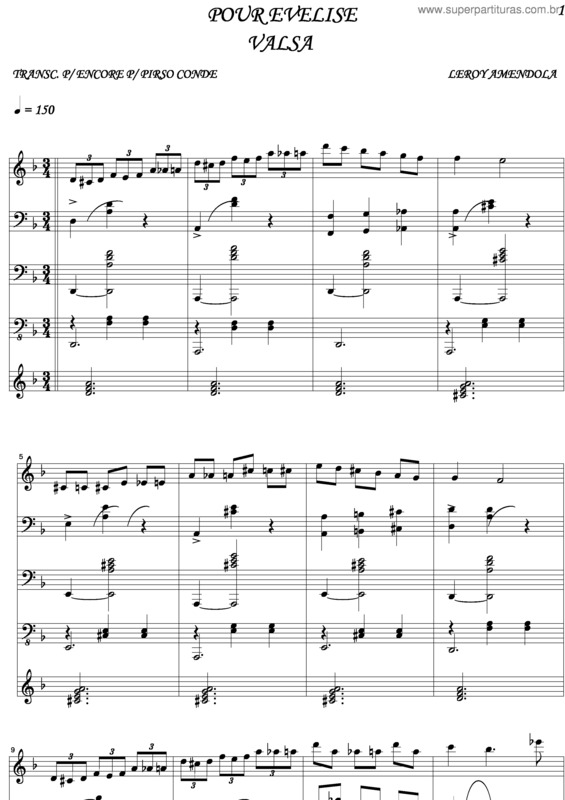 Partitura da música Pour Evelise v.2