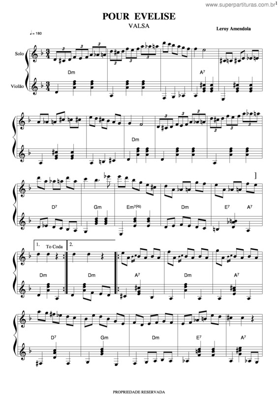 Partitura da música Pour Evelise