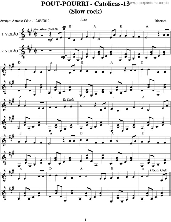 Partitura da música Pout Pourri v.16