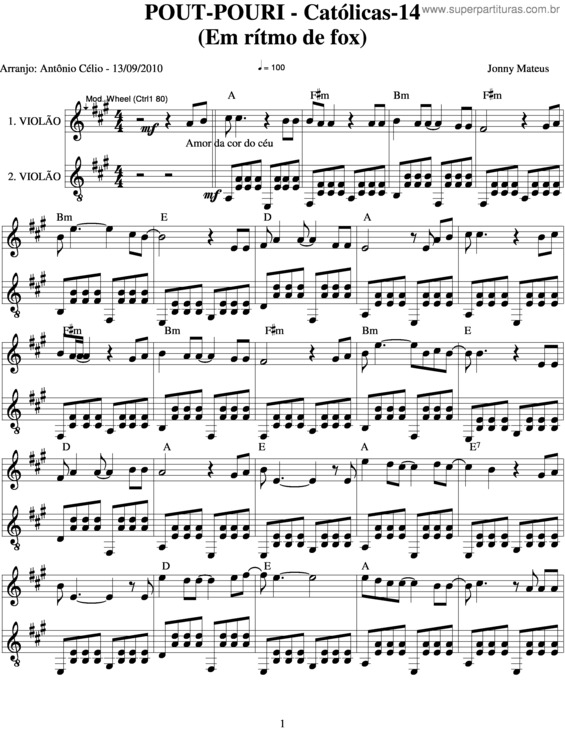 Partitura da música Pout Pourri v.17