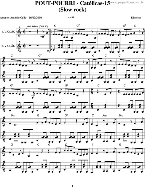 Partitura da música Pout Pourri v.18