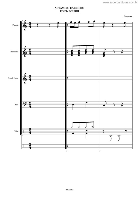 Partitura da música Pout Pourri v.2