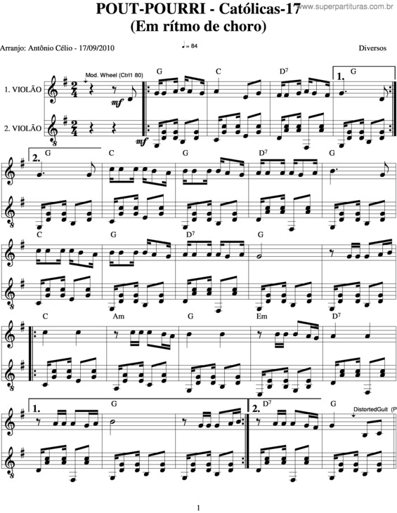 Partitura da música Pout Pourri v.20