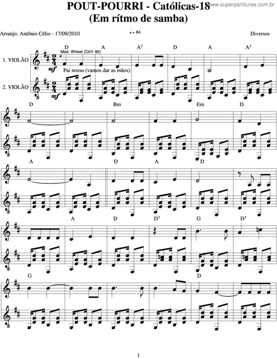 Partitura da música Pout Pourri v.21