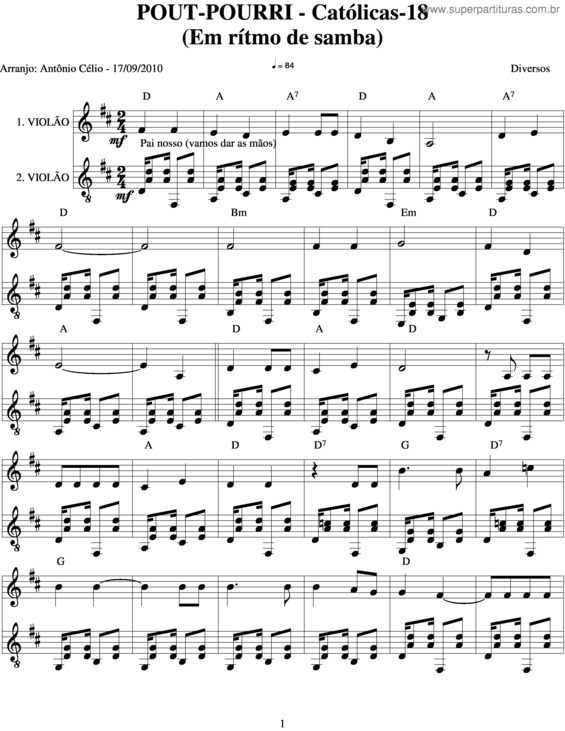 Partitura da música Pout Pourri v.23