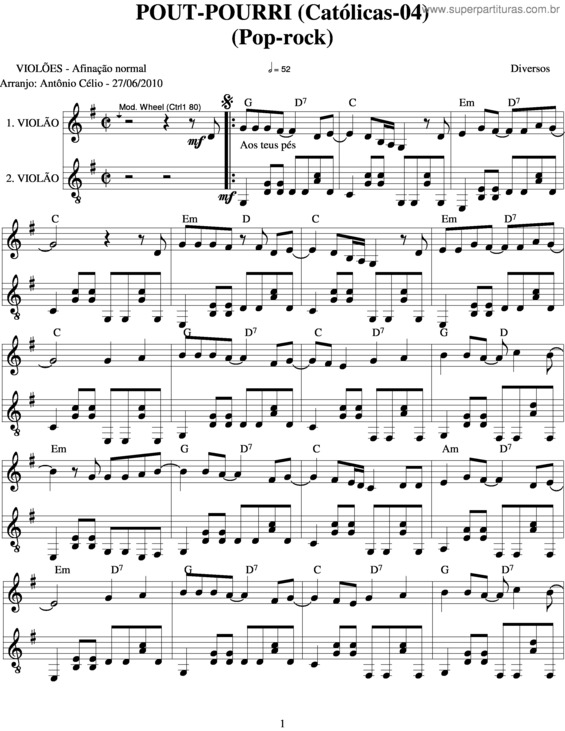 Partitura da música Pout Pourri v.7