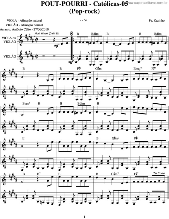 Partitura da música Pout Pourri v.8