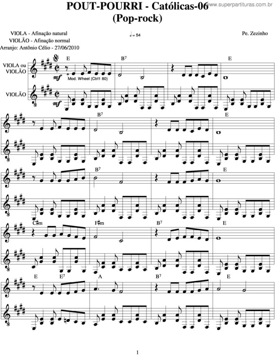 Partitura da música Pout Pourri v.9