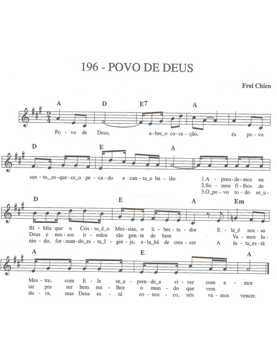 Partitura da música Povo De Deus