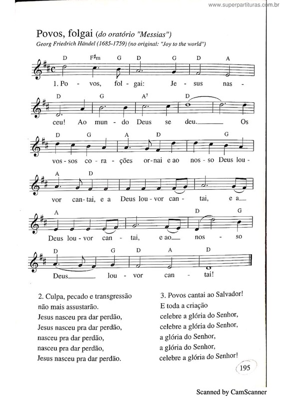 Partitura da música Povos,  Folgai