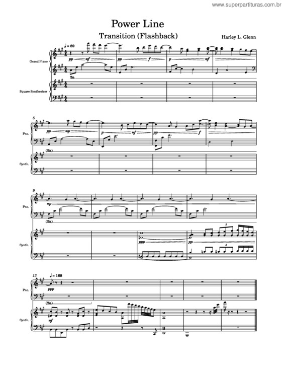 Partitura da música Power Line
